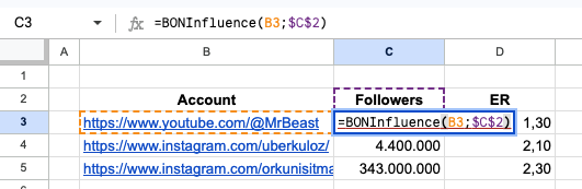 Google Sheets Instagram YouTube Integration
